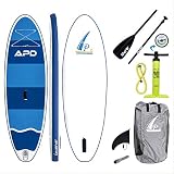 AKD Germany Kids Stand up Paddling Board, Hochdruck-Pumpe mit Manometer, Sport Alu-Paddel Verstellbar, Rucksack. 244x74x15cm