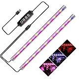 CXhome T5 LED Pflanzenlampe, mit 3/9/12H-Timer, Rot/Blau/Gelb 3 Lichteffekt Schalter, 10 dimmbare Ebenen, für Zimmerpflanzen (2 Pack)