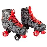 Rollschuhe / Discoroller von FunTomia in verschiedenen Größen 30 - 42 plus 16 Stück Mach1 ABEC-11 Kugellager  (34, Schwarz)