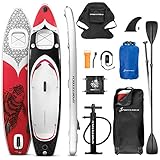 Messe-Neuheit 2020! Premium WBX SUP-Board mit 2in1 Sichtfenster | Action-Cam Ready +9in1 Set | Deutsches Qualitätsunternehmen | Aufblasbares Stand Up Paddel Board |Wassersport Kajak Sitz | Surfbrett
