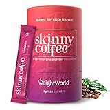 Skinny Coffee - Arabica Kaffee mit Grünem Kaffee, Chlorella, Ginseng, Matcha & L-Carnitin - Keto, Low Carb Kaffee - Vegan, Kalorienarm & Ballaststoffreich - 28 Einzelportionen - Von WeightWorld