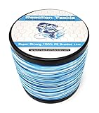 Reaction Tackle Braided Fishing Line Blue Camo 40LB 1500yds