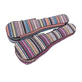 ZEALUX® Ukulele-Tasche mit verstellbarem Schultergurt, komfortabel, 10 mm, Schaumstofffüllung, Bohemia-Rot