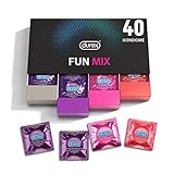 Durex Fun Explosion Kondome in stylischer Box – Aufregende Vielfalt, praktisch & diskret verpackt - Verhütung, die Spaß macht – 40er Großpackung (1 x 40 Stück)