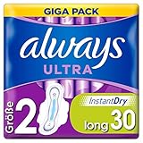 Always Ultra Binden Damen Gr. 2 (30 Damenbinden mit Flügeln) Giga Pack, Ultra Dünn Und Super Saugfähig, Geruchsneutralisierend Und Auslaufschutz