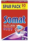 Somat All in 1 Extra, Spülmaschinen Tabs, Sparpack, 90 Tabs, extra kraftvolle Reinigung und Edelstahlglanz