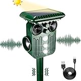 Katzenschreck für Garten, Katzenschreck Ultraschall 5 Modus Einstellbar Hundeschreck mit Solarbetrieb und Blitz, Katzen Vertreiben Ipx44 Wasserdichter, Tierabwehr Gegen Katzen, Hunde, Waschbär usw