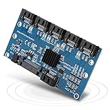 SATA3.0-Karte, ADP6ST0-J05 6-Port 6,0 Gbit/s SATA III 1 bis 5-Erweiterungskarte für WINXP WIN7 WIN8 WIN10, SATA 7PIN-Festplattenadapter-Konverter-Motherboard für Desktop-PC