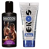 Massage Öl Set mit sinnlichen Düfte I Romantisches Massageöl für die Entspannung I Body Oil trockene Haut I Körperöl perfekt für erotischen und gefühlvollen Partner Massage I Duft : Stimulierend