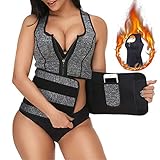 Slimerence Damen Latex Training Sport Korsett Cincher Shaper Body Tailenmieder, Neopren Sauna Trägershirt Für die Bauchfettverbrennung, für Körperformung, Bewegung und Gewichtsverlust