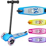 BELEEV Roller Kinder 3 Rädern Scooter Kinderroller von 3 bis 5 Jahren Kinderscooter Dreiradscooter mit LED Leuchtenden Rädern,Dreiradscooter für Kleinkinder Mädchen und Jungen(Blau)