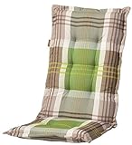 Madison 8 cm Luxus Hochlehner Auflage C 296 grün Creme braun kariert - King Olive