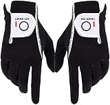 FINGER TEN Golfhandschuh Herren Paar Links Rechts Beide Hand Rain Grip Heiß Nass Allwetter Mikrofaser Golf Handschuh Schwarz Grau Komfort Passform S M L XL