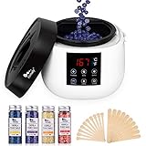 Himaly Elektrischer Wachswärmer Wachs Haarentfernung Set Warmer Heisswachs Wachserhitzer Enthaaren Wachsgerät Wachsperlen Waxheater Enthaarungswachs Warmwachsgerät Thermostat 75-120℃