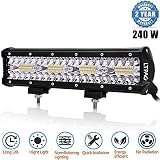 LED Arbeitsscheinwerfer, LTPAG 12 Zoll 240W Zusatzscheinwerfer 40000LM 6000K IP68 Wasserdicht Offroad Scheinwerfer Arbeitslicht mit 80 LEDs Zusatzscheinwerfer Bar Car für ATV, SUV, Lkw, Jeeps