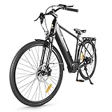 Accolmile 28 Zoll 700C Damenfahrrad City Ebike mit 250W BAFANG M200 Drehmoment Mittelmotor, Urban Trekking Elektrofahrrad Pedelec für Herren Damen, mit 36V 15Ah 540Wh Lithium Akku, Shimano 8-Gang