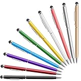 MEKO Tablet Stift, 10er Pack Touchscreen Stifte mit schwarzer Kugelschreiber, 2 in 1 Stylus Pen für Smartphone iPhone iPad Android Samsung Microsoft Surface Tab &Tablets