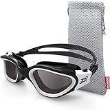 ZIONOR Polarisiert Schwimmbrille für Herren und Damen [Upgrade], G1 Schwimmbrille mit Spiegel/Rauch Linse UV-Schutz Anti Nebel Verstellbar Gurt Komfort Profi Schwimmbrillen für Erwachsene Jugendliche