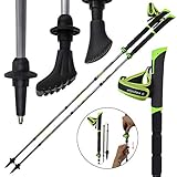 ALPIDEX Faltstöcke Vario Carbon verstellbar 105-125 cm Ultraleicht Wanderstöcke Packmaß 39 cm