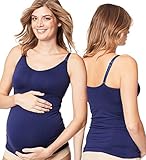 Cake Maternity Toffee Nursing Tank Top, Shaping Nursing Top for Women Breastfeeding with Built in Bra, Medium, Midnight Blue