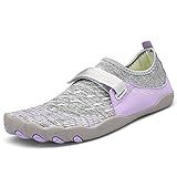 ZOEASHLEY Herren Damen Wandern Barfußschuhe Trekking Schuhe Sommer Ultraleicht Outdoor Fitnessschuhe mit Rutschfest Weiche Sohle Gr.36-46, Violett, 36 EU