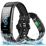 ELEGIANT Fitness Armband, Fitness Tracker Pulsmesser Wasserdicht IP67 Smartwatch Schrittzähler Aktivitätstracker Pulsuhr Sportuhr Damen Herren Anruf SMS SNS Whatsapp Vibrationsalarm für iPhone Android