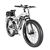 Extrbici Fettreifen Elektrofahrrad 750W / 1500W BAFANG Hochgeschwindigkeitsmotor 48V Herren und Damen Mountainbike Fahrrad Lithiumbatterie Vollfederung hydraulische Scheibenbremse XF800 26 Zoll