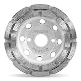 Premium Diamant-Schleiftopf │ 1 Stück │ Ø 125 mm x 22,2 mm │ 2-reihig │ für Beton, Granit, Mauerwerk, Naturstein │ kompatibel mit Winkelschleifern