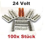 100x St - 24V LKW Nfz AUTO LAMPEN SET - 10x P21/5W + 10x P21W + 10x PY21W + R5W (BA15s) + R5W (BA15d) + 10x R10W + 10x W5W + 10x W3W + 10x C5W SV8.5 (11x41) + 10x) + BA9s (T4W) Glühlampe Prüfzeichen