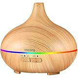 VicTsing 150ml Aroma Diffuser, Ultra Leise Luftbefeuchter Ultraschall für Schlafzimmer Kinderzimmer, BPA-Free Öle Duftlampe Elektrisch mit 7 Farben LED, Auto-Abschaltung - Gelb
