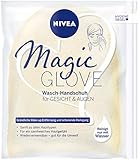 NIVEA Magic Glove Waschhandschuh für Gesicht und Augen, für die Gesichtsreinigung ohne Waschgel oder Seife, Reinigungshandschuh reinigt sanft Gesicht und Augenpartie