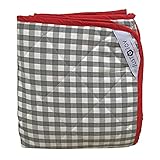 Extra große Picknickdecke - Grau Karomuster - Gepolstert