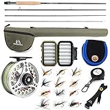 Maximumcatch Extreme Fliegenrute Combo 3/5/6/8 wt Fliegenrute und Fliegenrolle Outfit mit Angelausrüstung (5 wt -9' Half-Handgriff Rute, 5/6 wt Fliegenrolle)