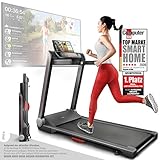 Sportstech FX300 Ultra Slim Laufband | Deutsches Qualitätsunternehmen | Video Events, Multiplayer App & USB Ladeport | Riesen Lauffläche 51x122cm & kein Aufbau | 16 km/h Spitze | Pulsgurt kompatibel