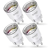 Gosund WLAN Smart Steckdose EP2, Kleinste Amazon Alexa Steckdosen Zubehör mit APP-Steuerung, Smart Plugs mit Stromverbrauch messen Timer Funktion, Kompatibel mit Alexa Google Home, 4 Packs(Nur 2.4GHz)