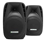 2x Pronomic PH12 Bühnen- und Konzertlautsprecher PA-Lautsprecher (passive ABS PA-Boxen, 12 Zoll, 30 cm, 600W) schwarz