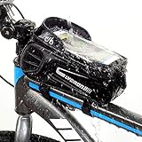 LYCAON Fahrrad Rahmentasche, Fahrrad Oberrohr Tasche, wasserdichte Handytasche Fahrradhalterung mit Touchscreen Fenster, für iPhone Samsung Huawei Smart Phone