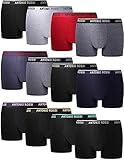 FM London Herren Fitted Boxer Hipster, Mehrfarbig (Dunkel), XX-Large (12er Pack)