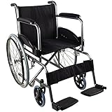 Mobiclinic, Faltrollstuhl, Alcazaba, Europäische Marke, orthopädisch, Rollstuhl für Ältere und behinderte Menschen, selbstfahren, ergonomischer Sitz und Rückenlehne, Schwarz, Sitzbreite 46 cm