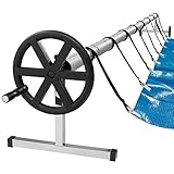 Arebos mobiles Aufrollsystem für Solar- und Poolplanen/Länge von 3-5,70 m/witterungsbeständiges Material
