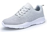 DAFENP Sportschuhe Laufschuhe Atmungsaktiv Leichte Turnschuhe Gym Fitness Sneaker für Herren Damen (Grau, Numeric_37)