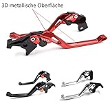 3D metallische Oberfläche einstellbar Kupplungs & Bremshebel Hebel Satz für RSV4 FACTORY/RSV4-R/RR 2009-2018/ TUONO V4 1100RR/Factory 2017-2018 Kupplung Bremshebel Hebel Rot