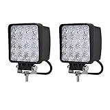 MCTECH 2 X 48W LED Offroad Flutlicht Reflektor Scheinwerfer Arbeitslicht SUV, UTV, ATV Arbeitsscheinwerfer Zusatzscheinwerfer Offroad Scheinwerfer 12V 24V Rückfahrscheinwerfer (2 X 48W Quadrat)
