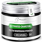 BESTOPE Aktivkohle Pulver Zahnaufhellung Zähne Pulver, 80g Kokosnuss Aktivkohle Zahnpulver Activated Charcoal Powder Teeth Whitening für Weiße Zähne Bleaching Entfernen Sie Schnell Zahnflecken