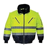 PORTWEST PJ50YNR4XL PJ50-Hi-Vis 3in1 Pilotjacke, gelb/marine, 4XL