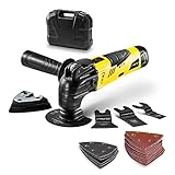 TROTEC PMTS 10-12V Akku-Multifunktionswerkzeug 12V Lithium-Ionen-Akku Staubabsaugung Oszillationstechnik zum Schleifen, Schaben, Sägen, Trennen