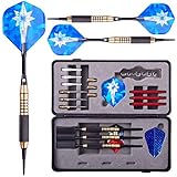 WIN.MAX Dartpfeile mit kunststoffspitze Dartset Komplettset 3 Dartpfleile Steeldarts Softdarts Für Profis