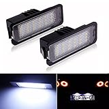 LITTOU 2X LED Kennzeichenbeleuchtung 18 SMD led CANBUS Error Free für Golf 4 5 6 7, Polo