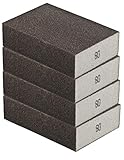 Schleifschwamm 4er Set GROB, robuste Körnung 80 I DIY, Handschleifer, für viele Materialien geeignet I hochwertiger Handschleifklotz, Schleifklotz, Schleifblock