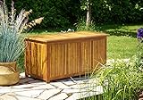 Deuba Auflagenbox 117cm Akazien Holz Innenplane vorgeölt Holztruhe Kissenbox Gartenbox Gartentruhe Truhe Kissen Box